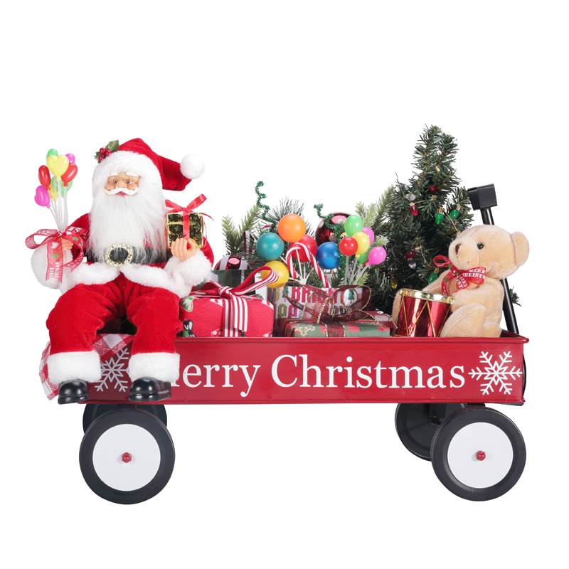 TM-95114 50*27*38 cm Santa med gavebil
